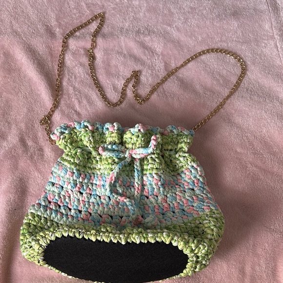 Colorful Crochet Bag with Chain Strap - Picture 1 of 3